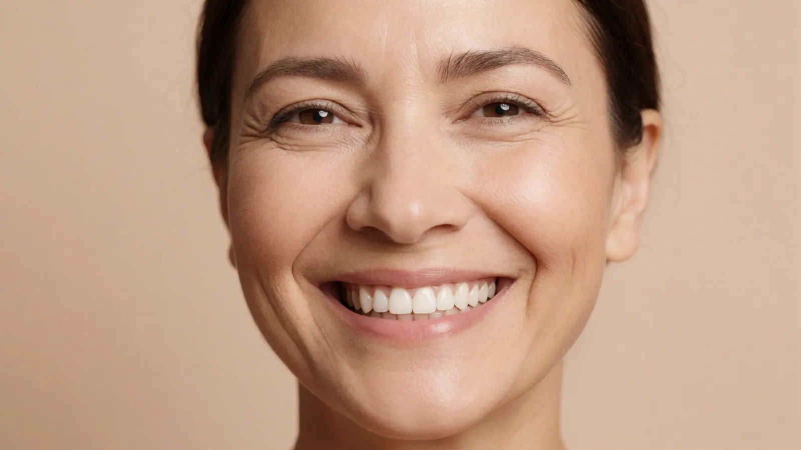 A patient with a bright, natural smile after cosmetic dental treatment
